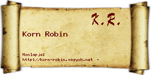 Korn Robin névjegykártya